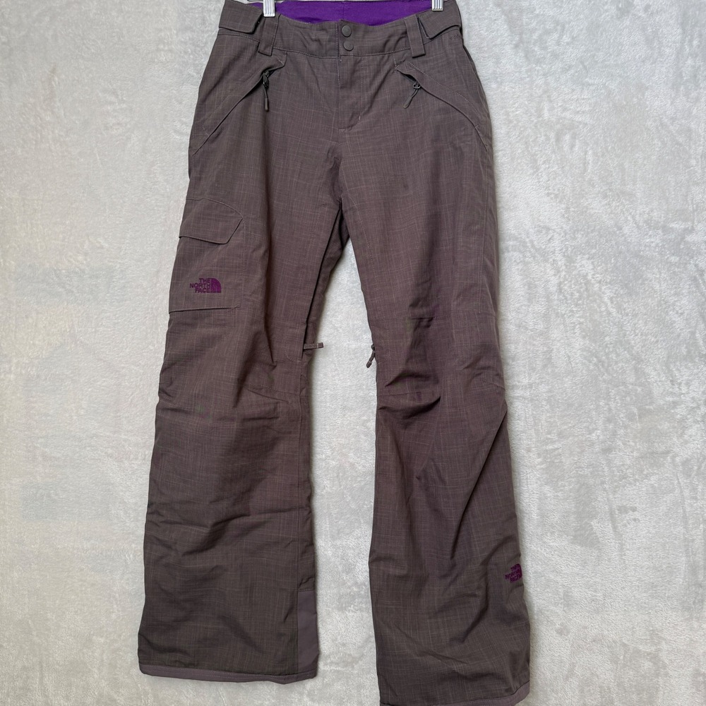 The North Face Womens HyVent Snow Pants Brown Purple S/P Inseam 31in
